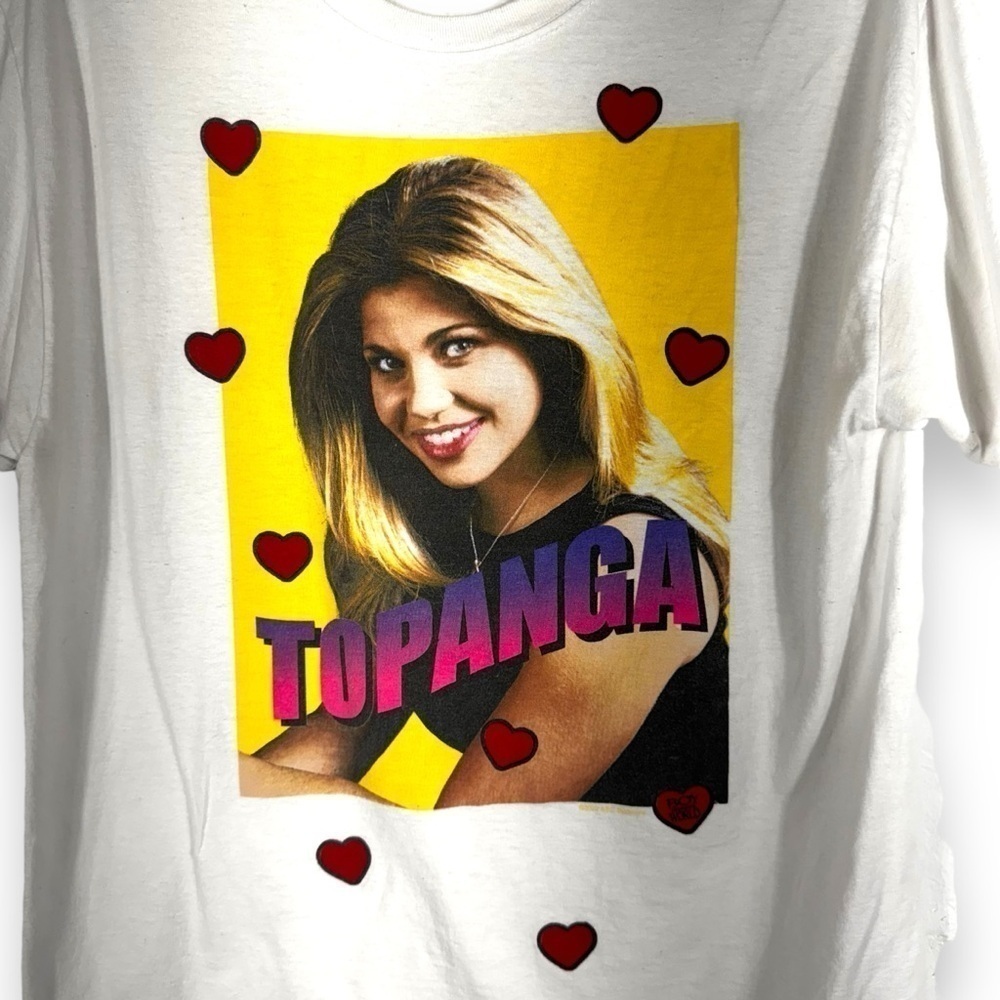 Vintage Boy Meets World Topanga Hearts Graphic Tee, White, Size Medium - Picture 4 of 13